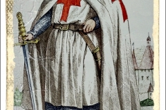 Jacques de Molay (1243-1314) 23e et dernier Grand Maitre de l'ordre des Templiers, il meurt brule a Paris sur ordre de PhilippeLeBel en 1314 qui voulait s'emparer du tresor des Templiers, gravure par Chevauchet (19esiecle)  ---  Jacques de Molay (1243-1314) 23th and last Master of Knights Templar, he was burnt by king PhilippeLeBel in 1314 who wanted the treasure of Templars, engraving by Chevauchet (19thcentury)